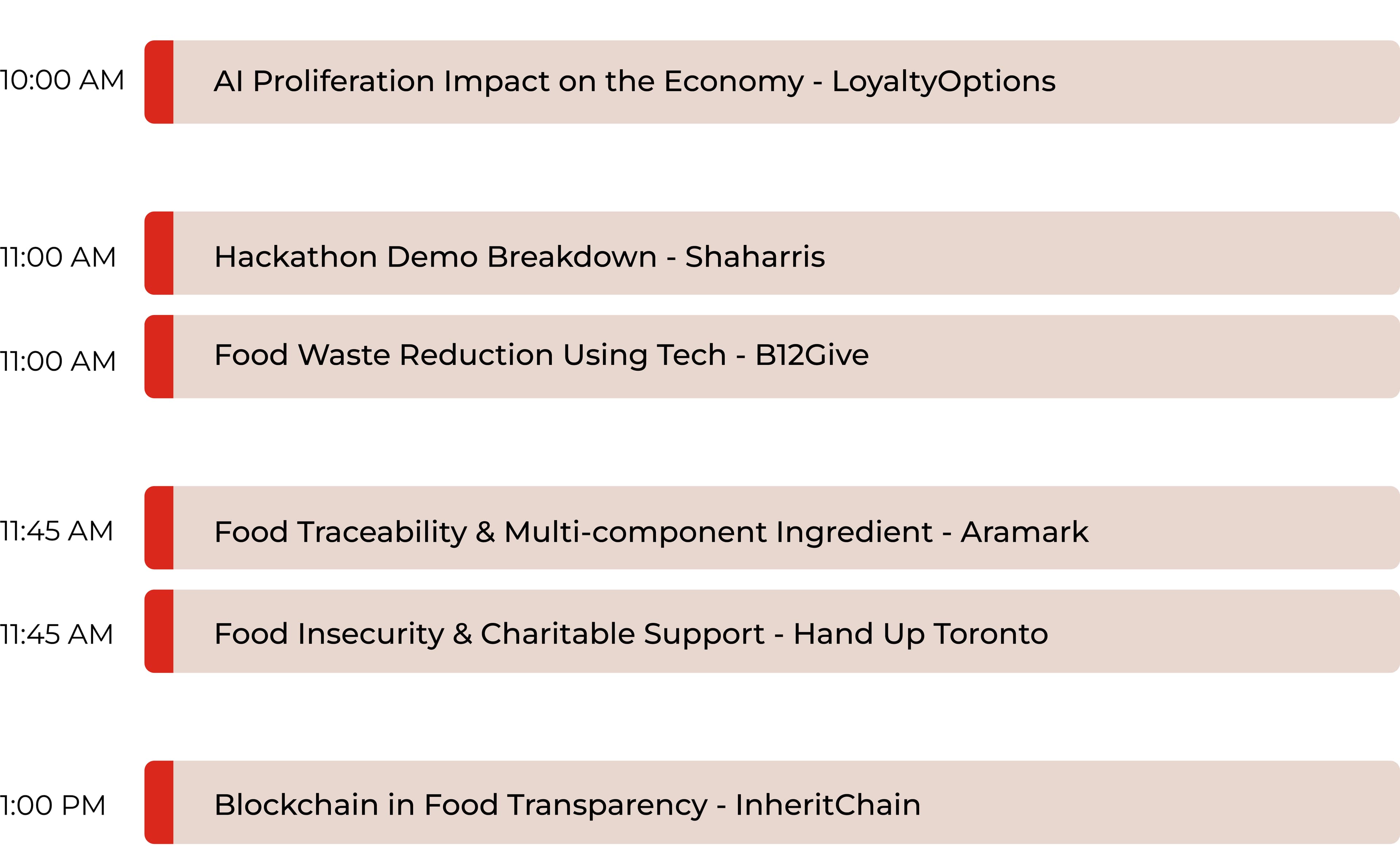 Hackathon Schedule for March 24